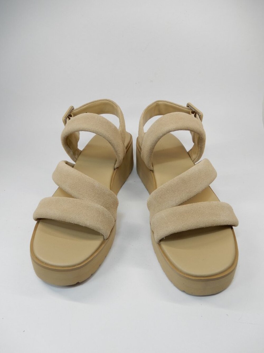 VINCE Skylar Low Wedge Slingback SANDALS Size 8.5 Nude Beige Suede NEW $280 - Picture 4 of 16